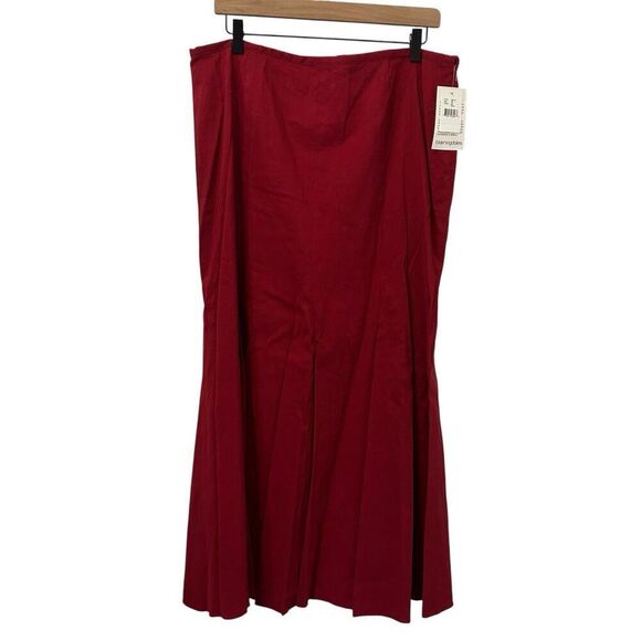 Sutton Studio Dresses & Skirts - SUTTON STUDIO MAXI Skirt Size 16 Red Linen Rayon Mermaid Pleats NWT Classic